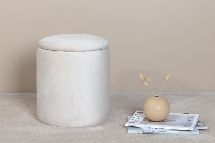 Venture Home Limpen Pouf - / Beige Velvet