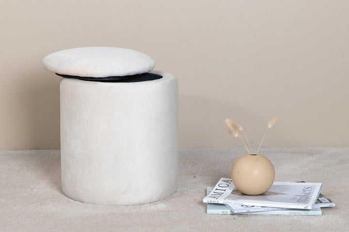 Venture Home Limpen Pouf - / Beige Velvet