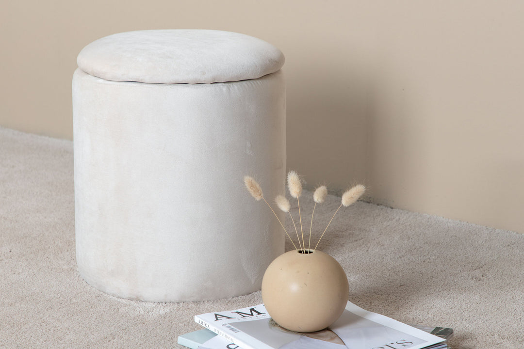 Venture Home Limpen Pouf - / Beige Velvet