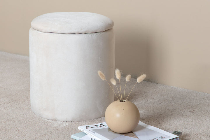 Venture Home Limpen Pouf - / Beige Velvet