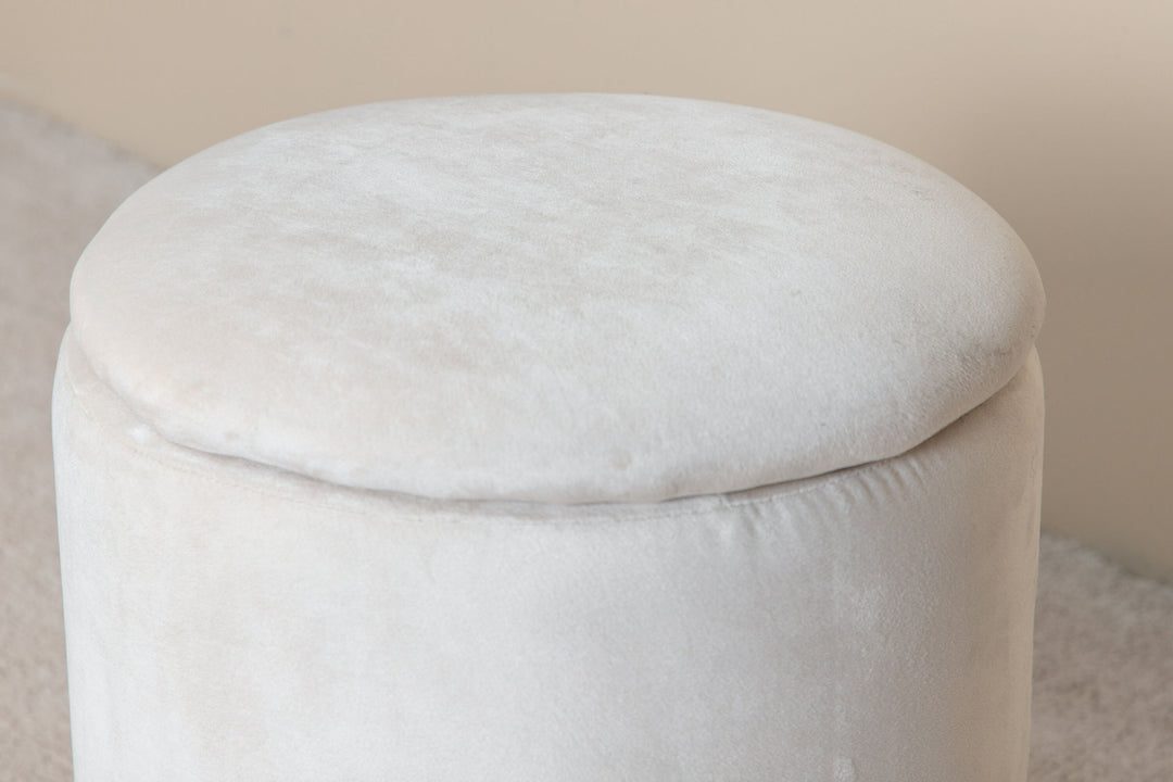 Venture Home Limpen Pouf - / Beige Velvet