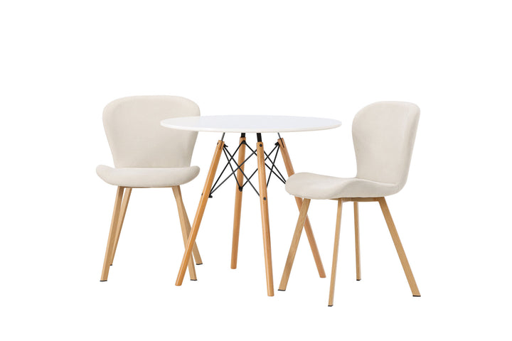 Venture Home Danburi Dining Table - Woodlook / Woodlook MDF +Lilja Dining Chair - Oaklook / Beige Fabric _2