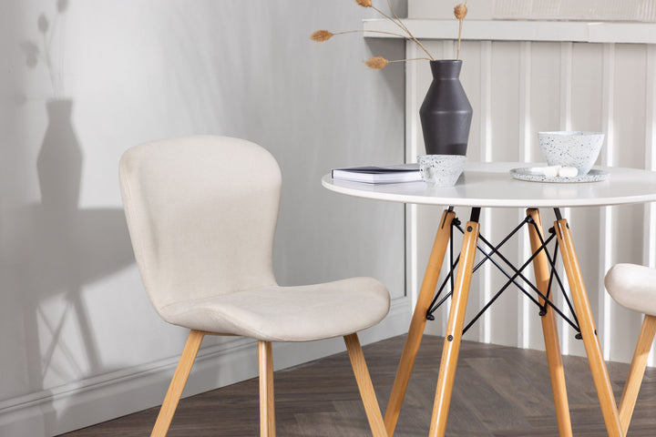 Venture Home Danburi Dining Table - Woodlook / Woodlook MDF +Lilja Dining Chair - Oaklook / Beige Fabric _2