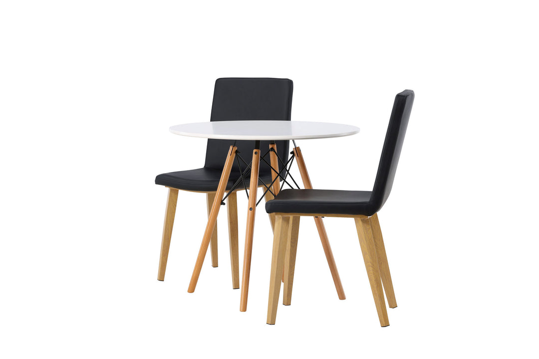 Venture Home Danburi Dining Table - Woodlook / Woodlook MDF +Today Dining Chair - Nature / Black PU _2