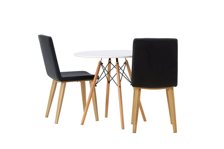 Venture Home Danburi Dining Table - Woodlook / Woodlook MDF +Today Dining Chair - Nature / Black PU _2