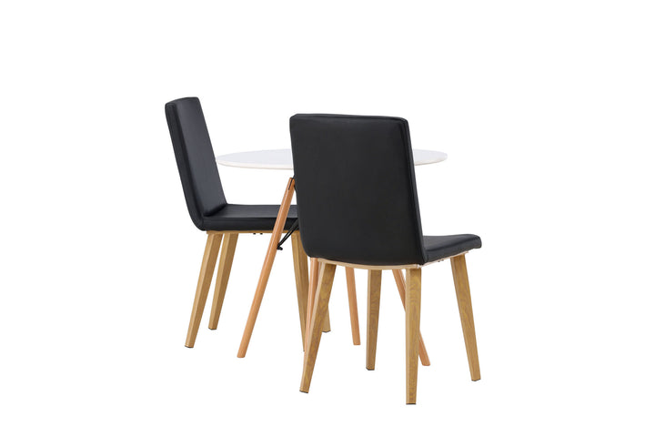 Venture Home Danburi Dining Table - Woodlook / Woodlook MDF +Today Dining Chair - Nature / Black PU _2