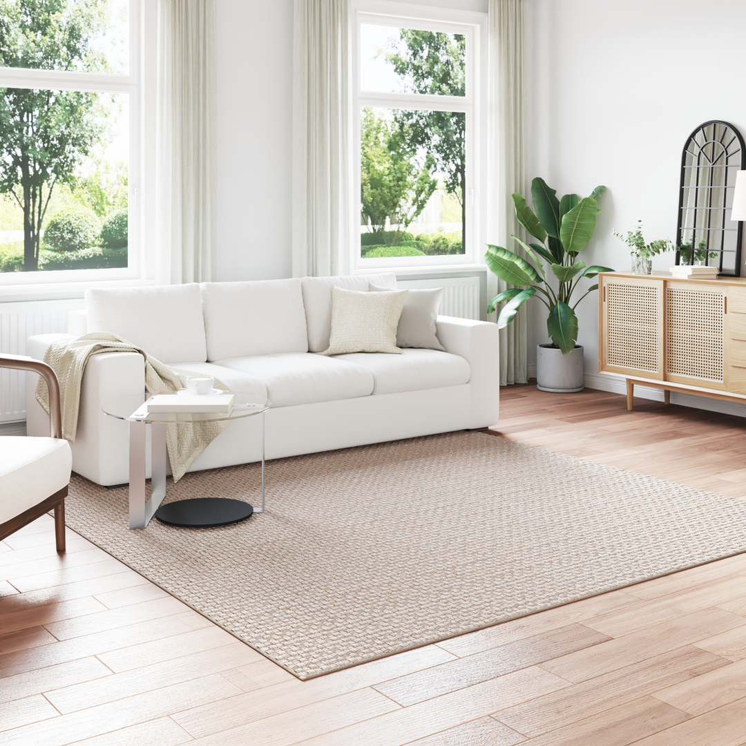 Områdetæpper Firkantet FARO Creme 240 x 240 cm Polyester