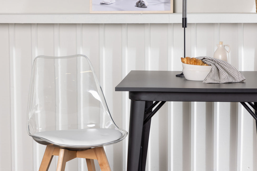 Venture Home Tempe Dining Table - Black / Black MDF +Edvin Dining Chair - Nature / PET (seat cushion white) PET surface,seat with usual sponge _2