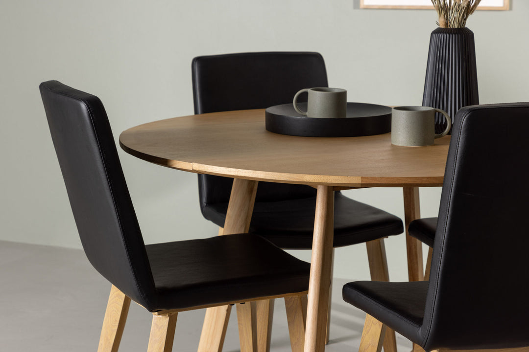 Venture Home Yakidon Dining Table - Rubberwood / Oaklook MDF +Today Dining Chair - Nature / Black PU _4