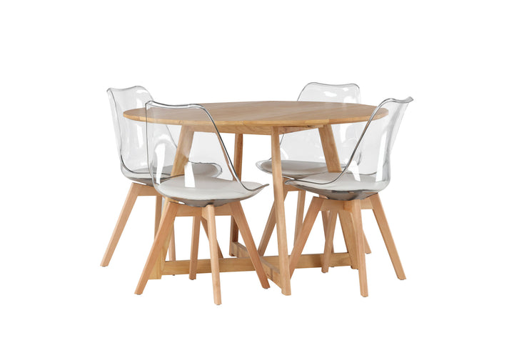 Venture Home Yakidon Dining Table - Rubberwood / Oaklook MDF +Edvin Dining Chair - Nature / PET (seat cushion white) PET surface,seat with usual sponge _4