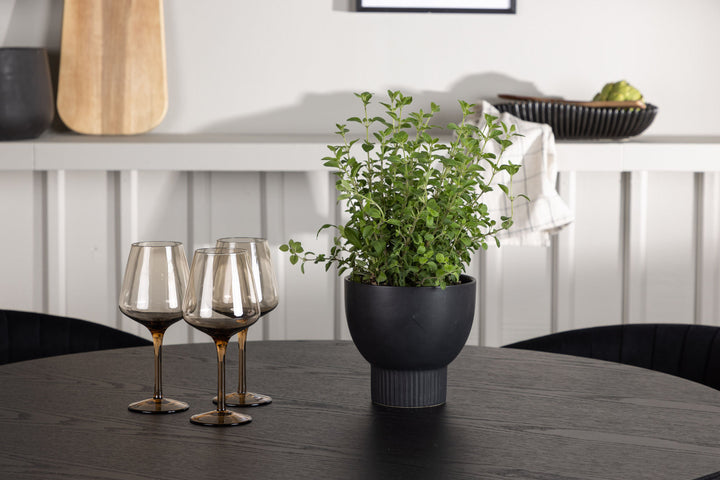 Venture Home Olivia Dining Table - Black / Black Veneer +Selma Dining Chair - Black / Black Velvet _4