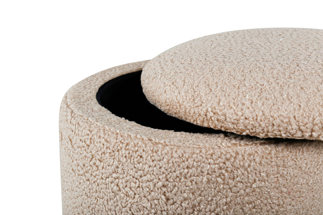 Venture Home Limpen Pouf - / Beige Teddy