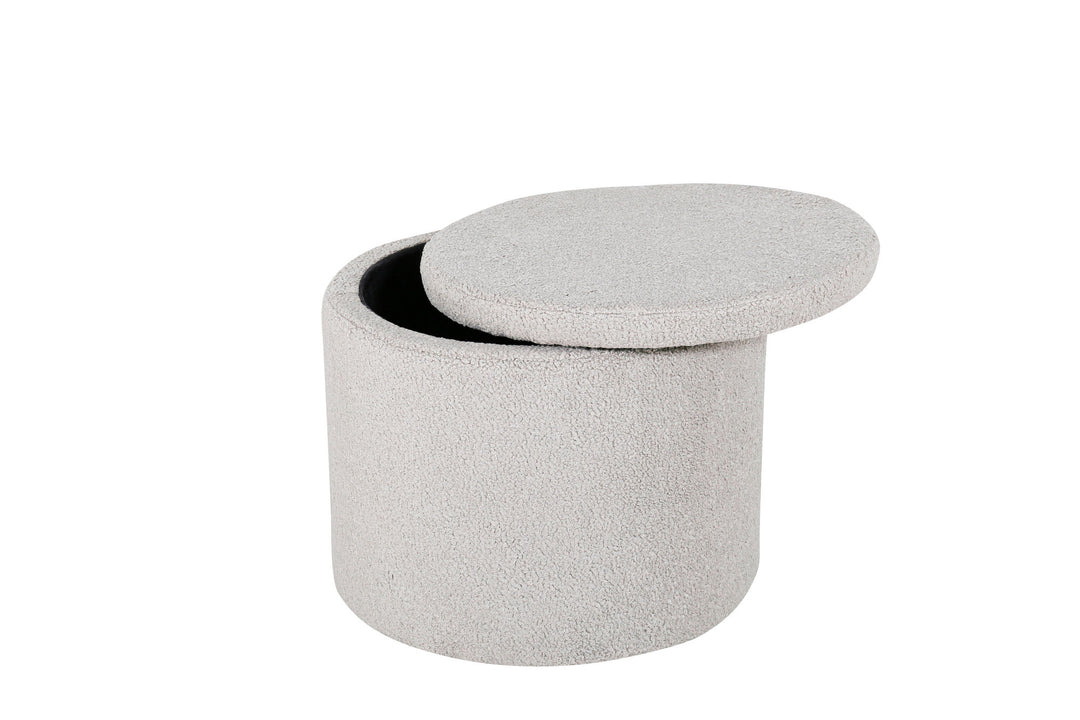 Venture Home Dunken Pouf - / Greige Teddy