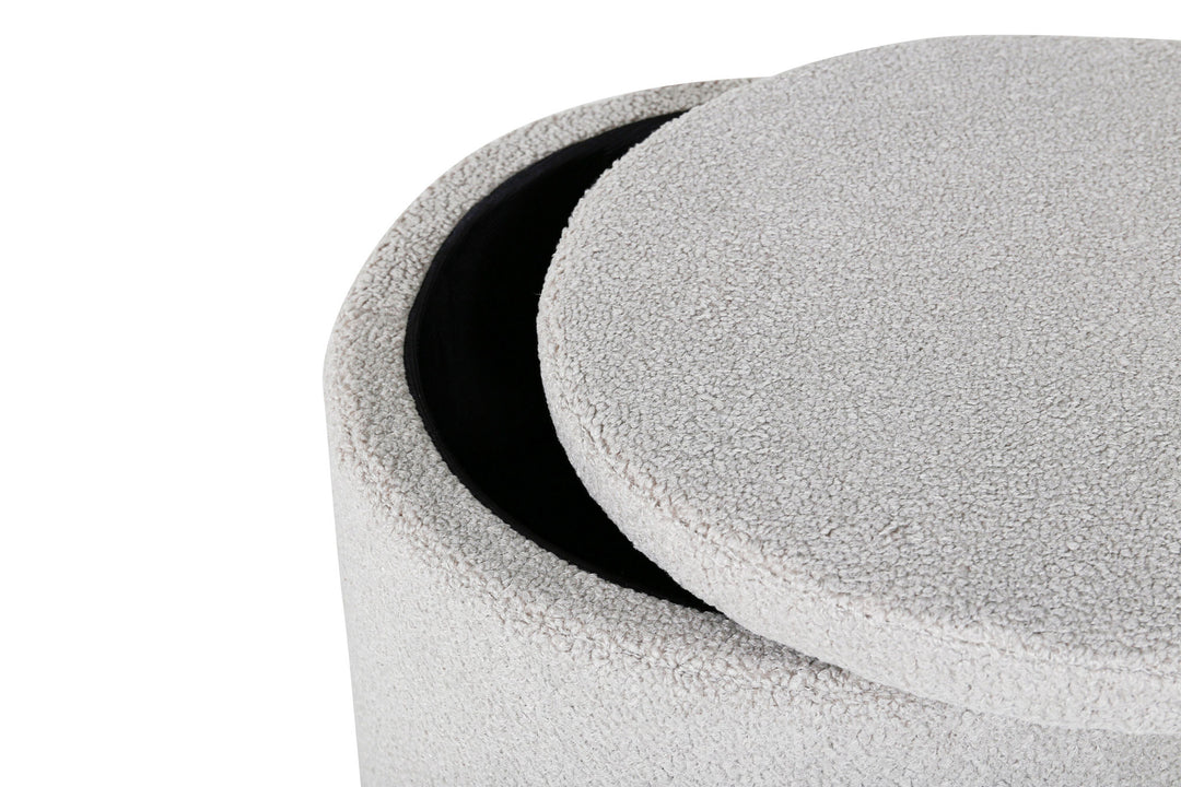 Venture Home Dunken Pouf - / Greige Teddy