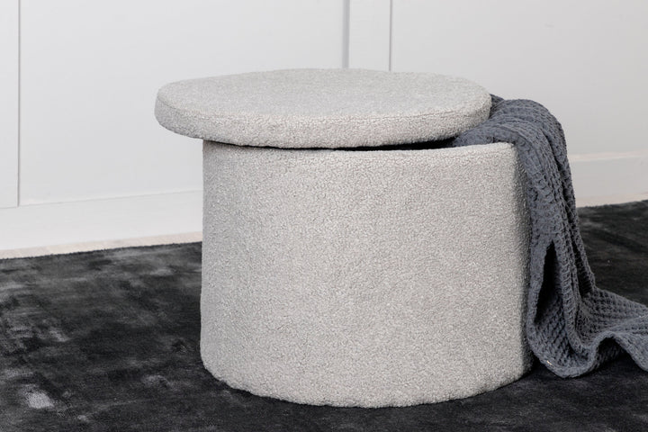 Venture Home Dunken Pouf - / Greige Teddy