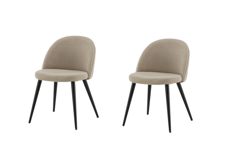 Venture Home Velvet Stitches Chair 2-pack - Black / Beige Fabric (Polyester Linen)