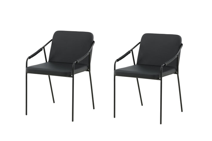 Venture Home Tvist Chair 2-pack - Black / Black PU