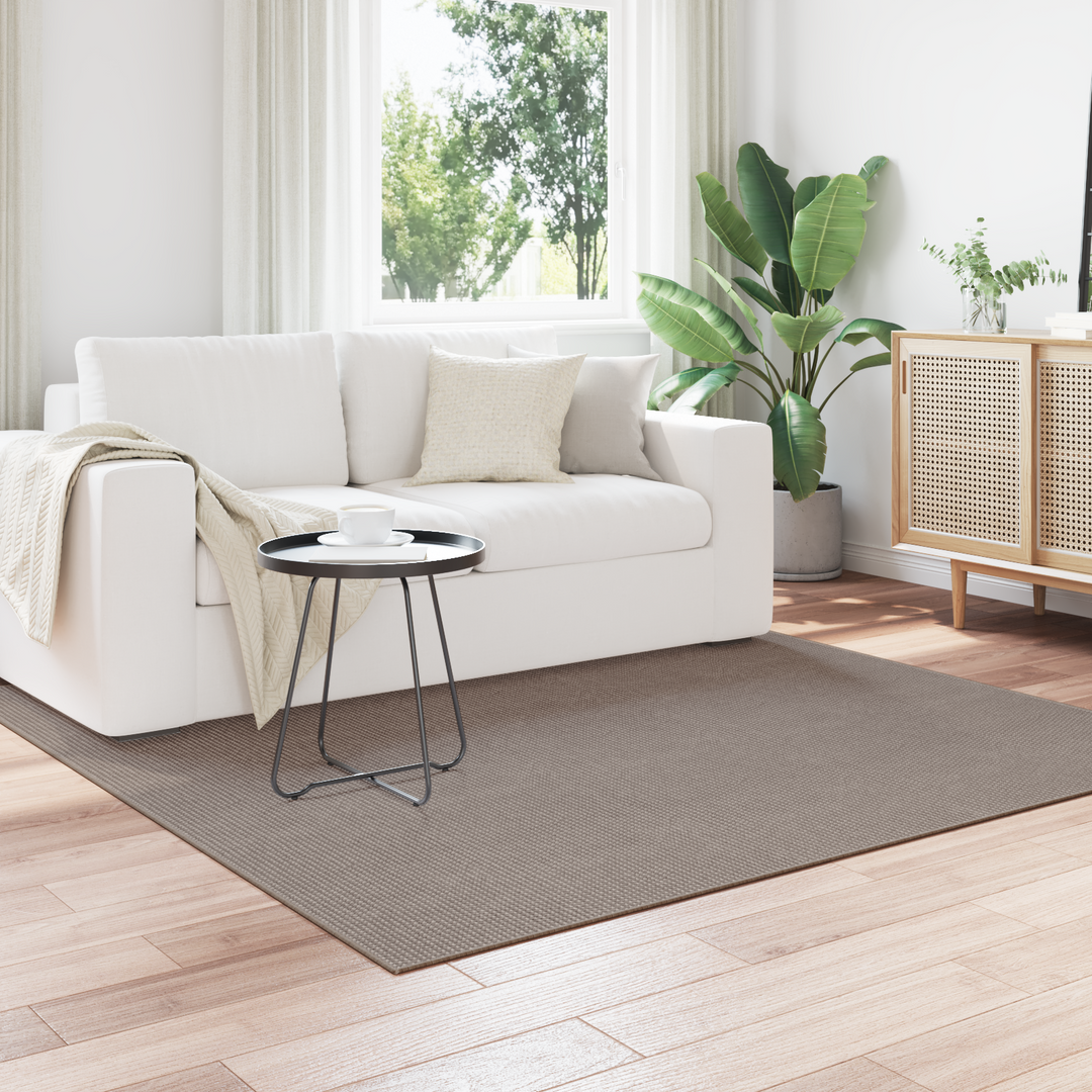 Områdetæpper Firkantet LUGO Gråbrun 200 x 200 cm Polyester