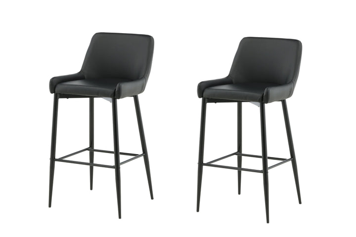 Venture Home Plaza Bar Chair 2-pack - Black / Black PU