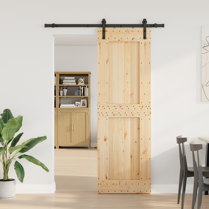Skydedør NARVIK Naturfarvet og sort 70 x 210 cm (152,5 cm)