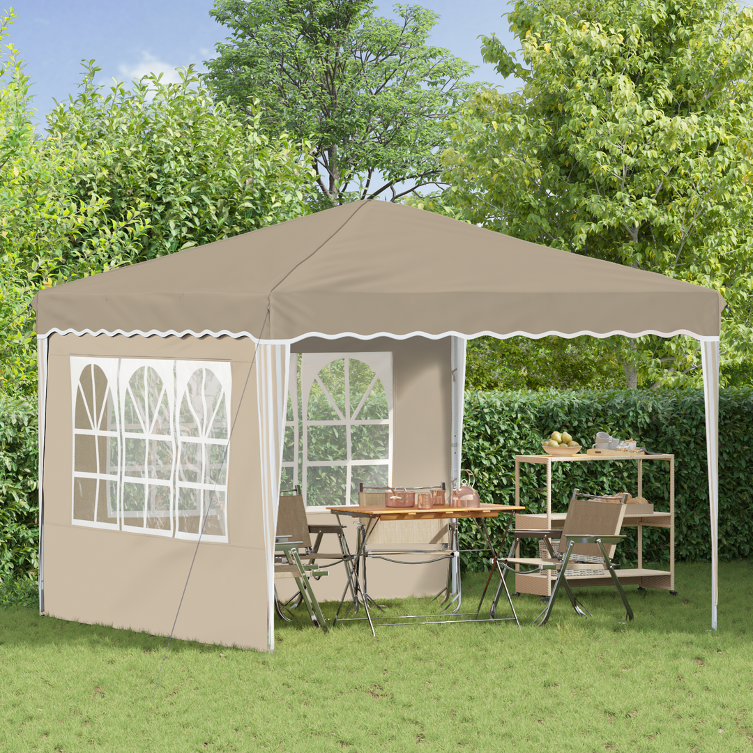 Pop-up Festtelt 288 x 288 x 245 cm Cremefarvet Oxford stof