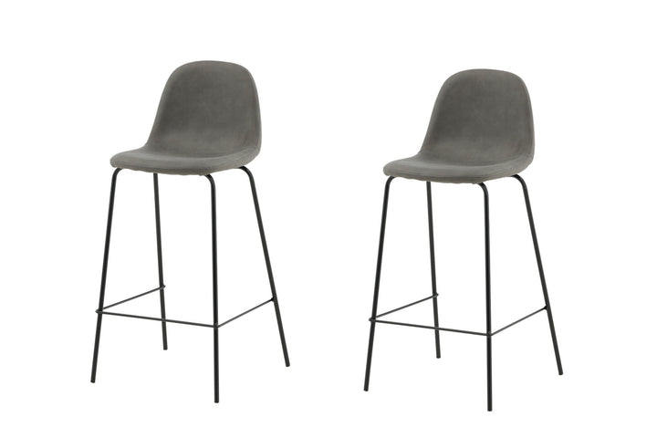 Venture Home Polar Bar Chair 2-pack - Black / Grey Micro Fibre