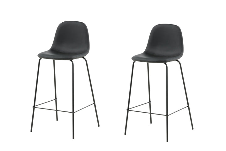 Venture Home Polar Bar Chair 2-pack - Black / Black PU
