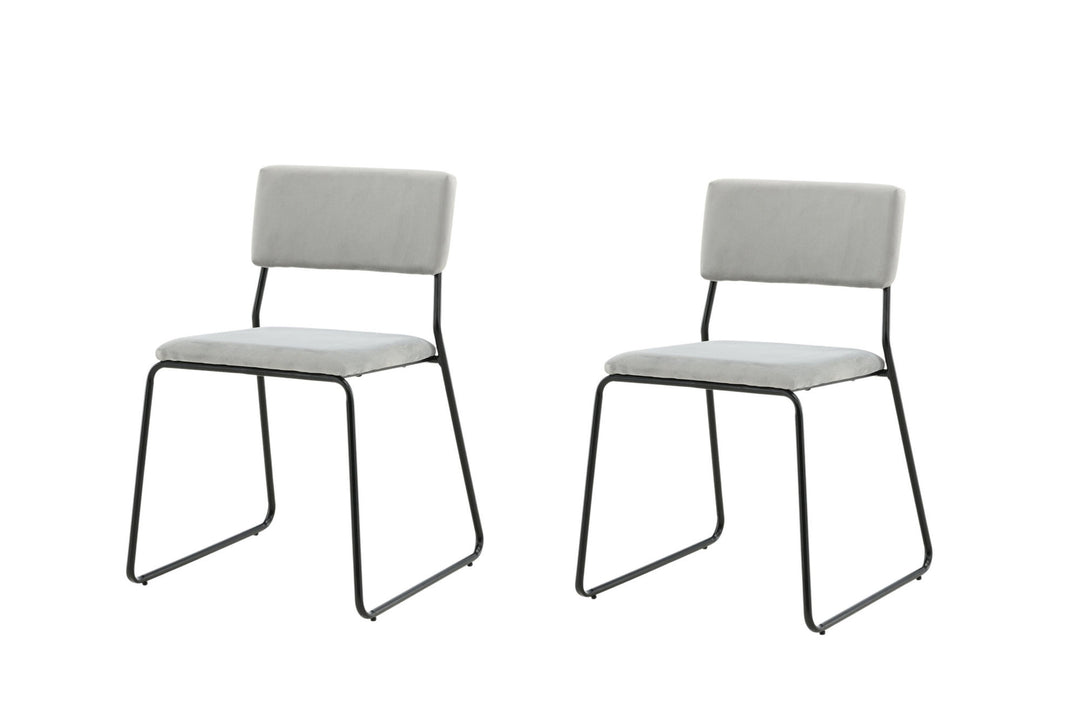 Venture Home Kenth Chair 2-pack - Black / Light Grey Velvet