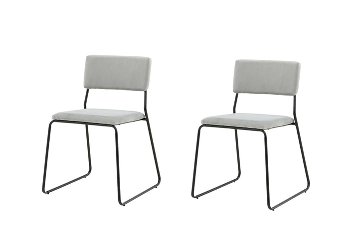 Venture Home Kenth Chair 2-pack - Black / Light Grey Velvet