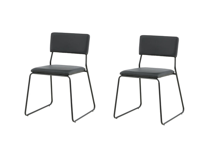 Venture Home Kenth Chair 2-pack - Black / Black PU