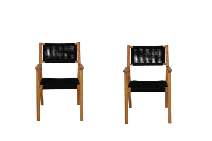 Venture Home Little John Dining Chair 2-pack - Black Rope / Acacia