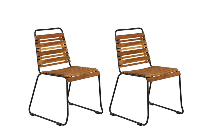 Venture Home Bois Dining Chair 2-pack - Black Alu / Acacia