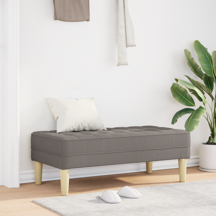 bænk med pude Gråbrun 113 x 57 x 39 cm Stof