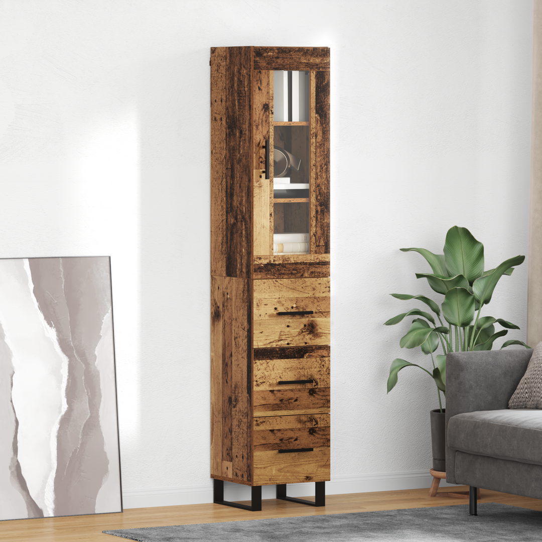 Highboard Gammelt træ 34,5 x 34 x 180 cm Konstrueret træ