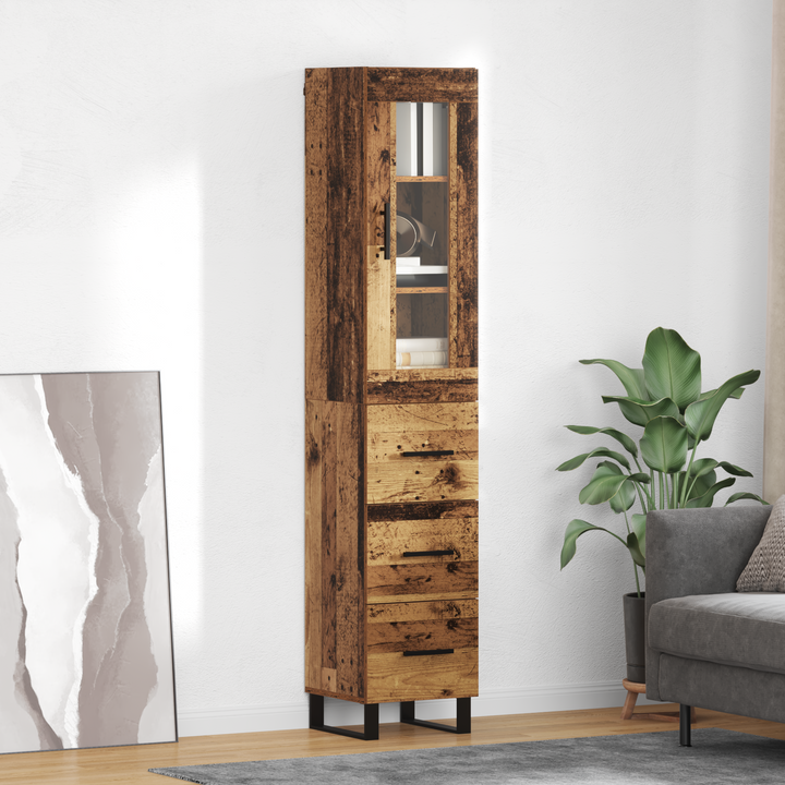 Highboard Gammelt træ 34,5 x 34 x 180 cm Konstrueret træ