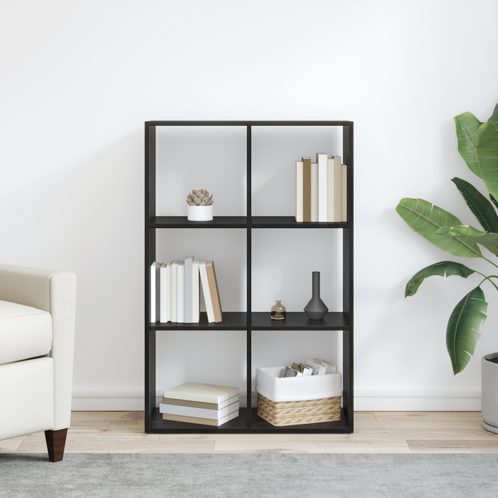 Bogskab Sort eg 69,5 x 29 x 103,5 cm Konstrueret træ