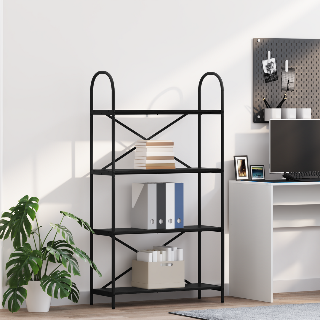 Bogreol Sort eg 80 x 30 x 146 cm Konstrueret træ