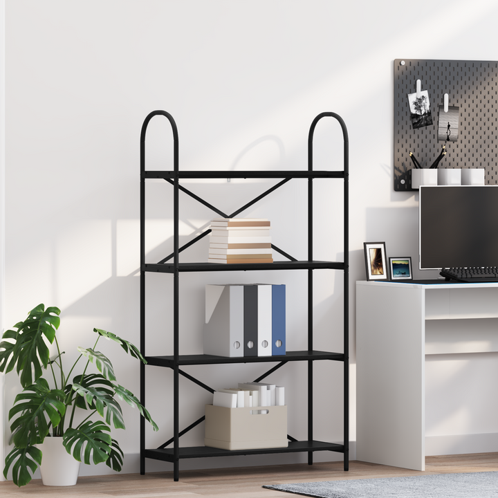 Bogreol Sort eg 80 x 30 x 146 cm Konstrueret træ