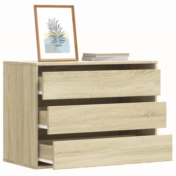 kommode til hjørne 80x41x58 cm konstrueret træ sonoma-eg