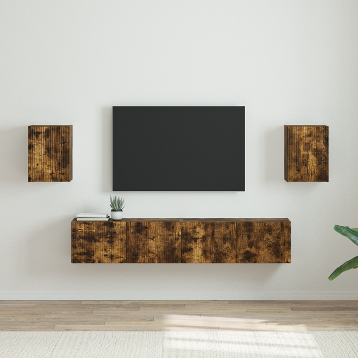 TV vægskab 2 pcs Røget eg 30 x 31 x 40 cm Konstrueret træ