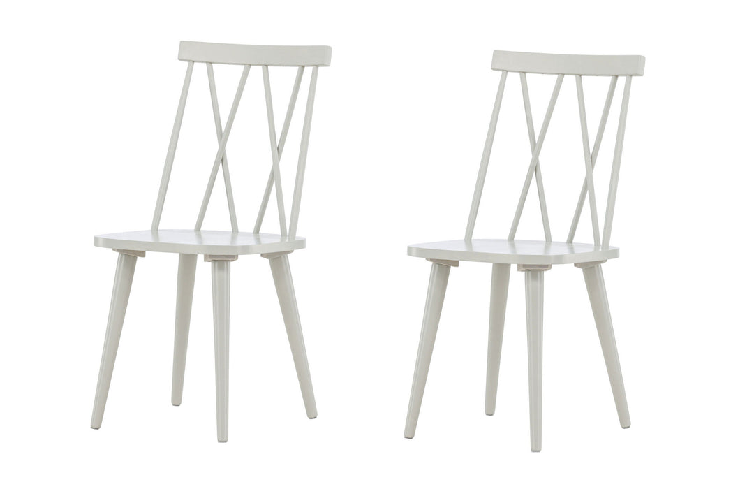 Venture Home Mariette Dining Chair 2-pack - Light grey / Light grey Solid Rubber Wood