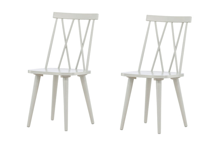 Venture Home Mariette Dining Chair 2-pack - Light grey / Light grey Solid Rubber Wood
