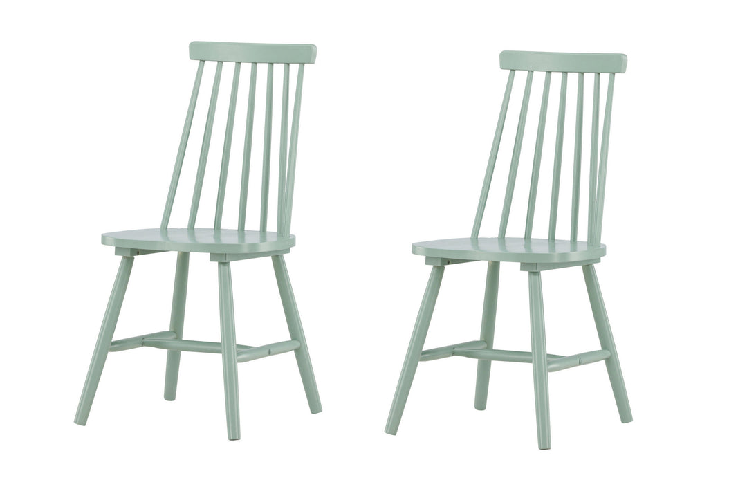 Venture Home Lönneberga Dining Chair 2-pack - Green / Green Solid Rubber Wood