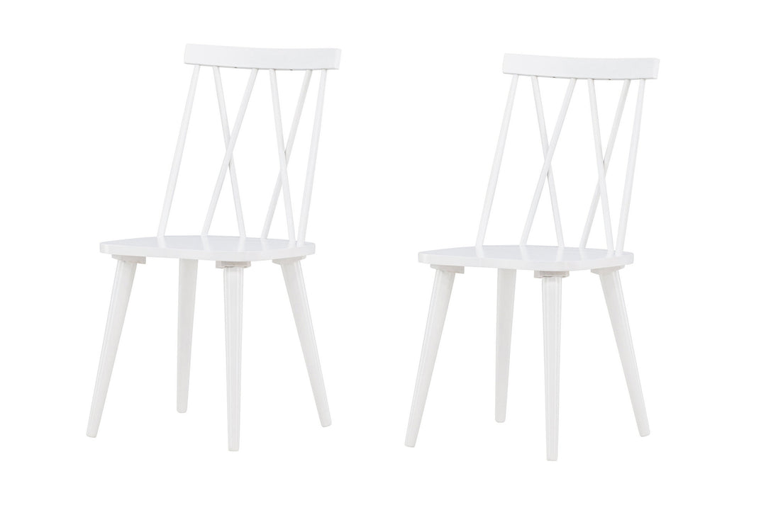 Venture Home Mariette Dining Chair 2-pack - White / White Solid Rubber Wood