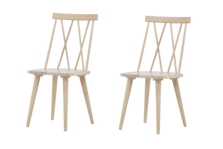 Venture Home Mariette Dining Chair 2-pack - Whitewash / Whitewash Solid Rubber Wood