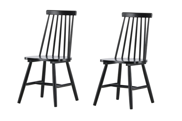 Venture Home Lönneberga Dining Chair 2-pack - Black / Black SOLID RUBBER WOOD