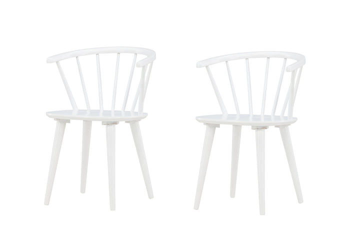 Venture Home Bobby Dining Chair 2-pack - White / White Solid Rubber Wood