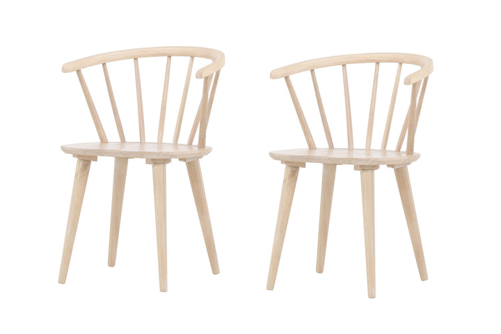 Venture Home Bobby Dining Chair 2-pack - Whitewash / Whitewash Solid Rubber Wood