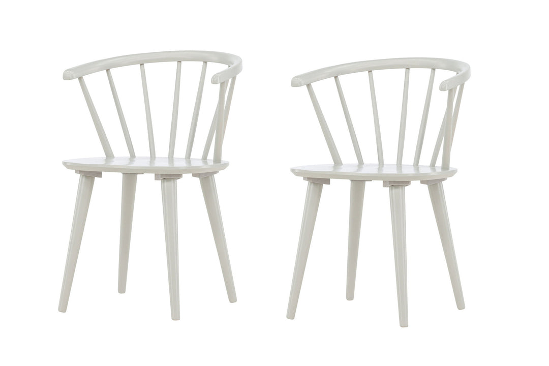 Venture Home Bobby Dining Chair 2-pack - Light grey / Light grey Solid Rubber Wood