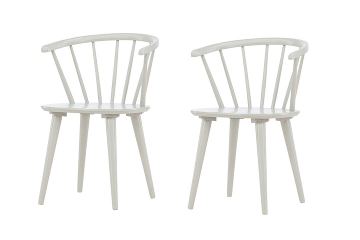 Venture Home Bobby Dining Chair 2-pack - Light grey / Light grey Solid Rubber Wood